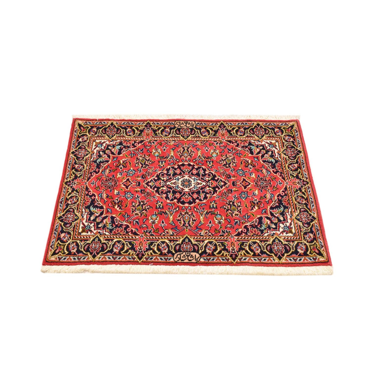 Alfombra persa - Keshan - 100 x 70 cm - rojo