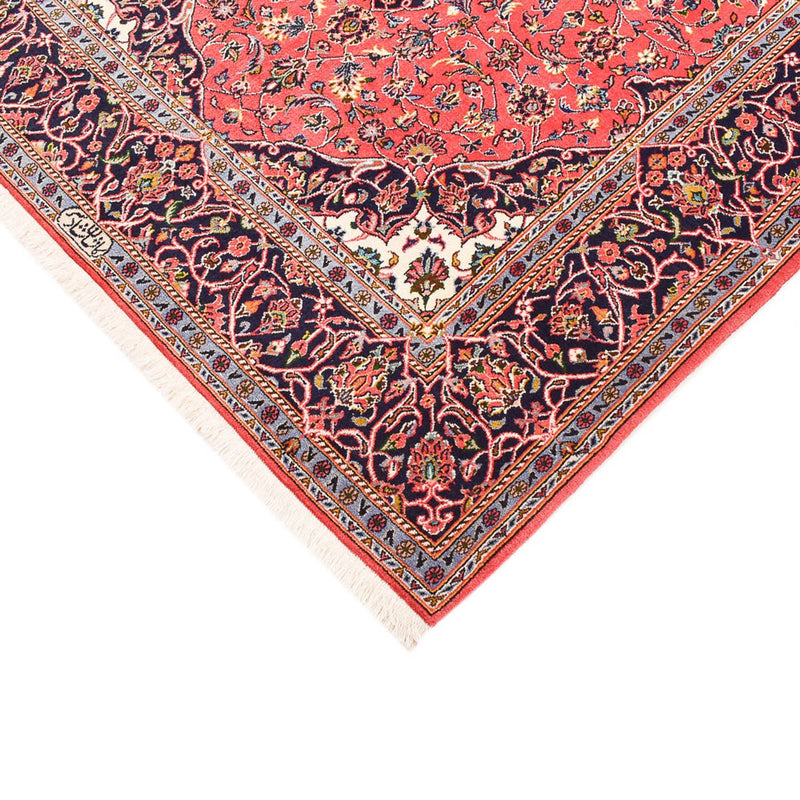 Alfombra persa - Keshan - 217 x 138 cm - rojo claro