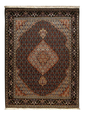 Alfombra Persa - Tabriz - Real - 210 x 154 cm - marrón oscuro