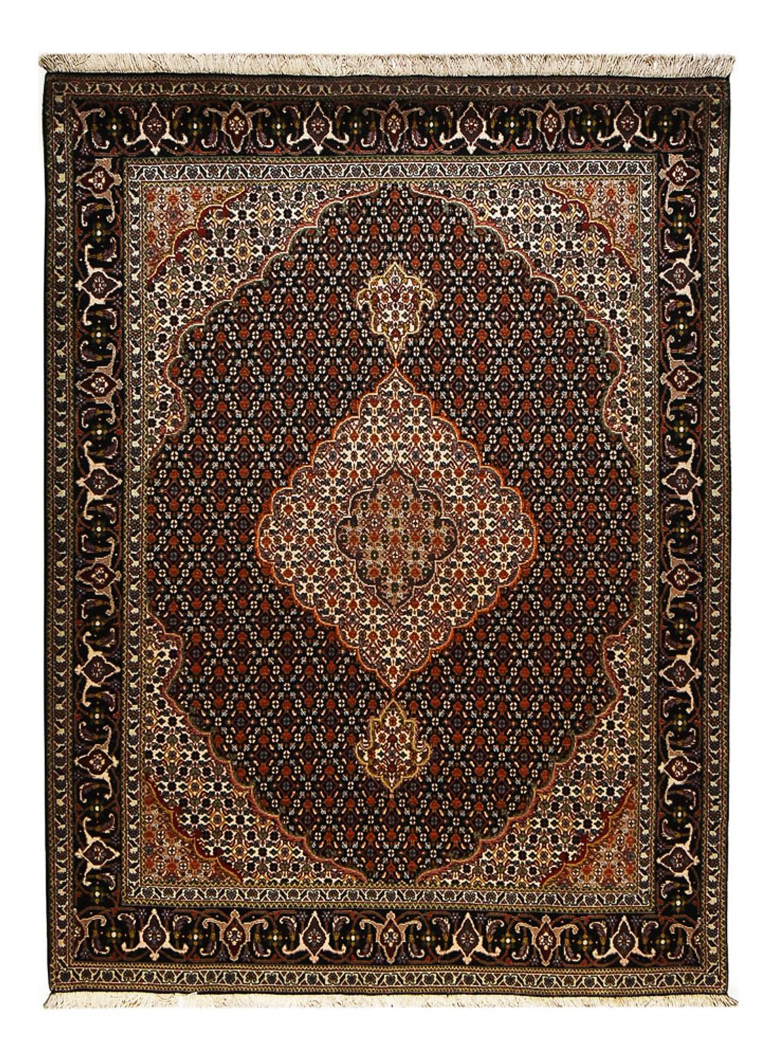 Alfombra Persa - Tabriz - Real - 210 x 154 cm - marrón oscuro
