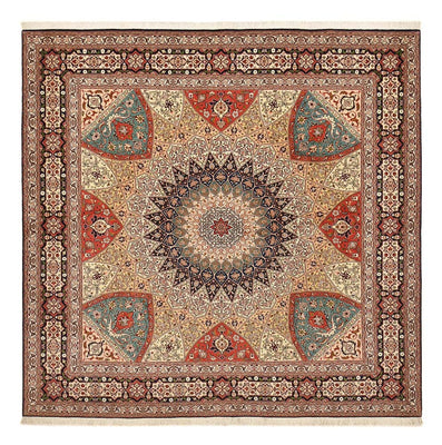 Alfombra Persa - Tabriz - Real cuadrado  - 253 x 251 cm - beige oscuro