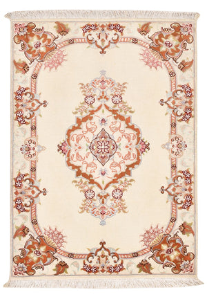 Alfombra Persa - Tabriz - Real - 90 x 60 cm - crema
