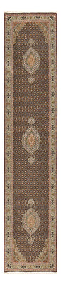 Alfombra de pasillo Alfombra Persa - Tabriz - Real - 396 x 82 cm - beige oscuro