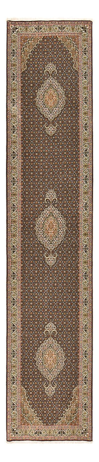 Alfombra de pasillo Alfombra Persa - Tabriz - Real - 396 x 82 cm - beige oscuro