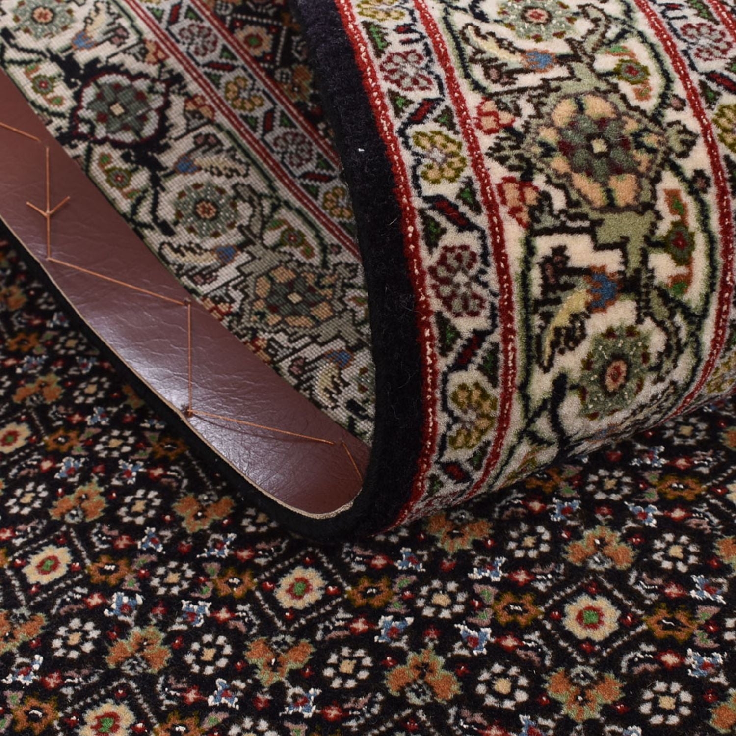 Alfombra de pasillo Alfombra Persa - Tabriz - Real - 396 x 82 cm - beige oscuro
