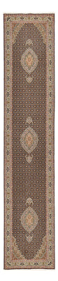 Alfombra de pasillo Alfombra Persa - Tabriz - Real - 390 x 82 cm - beige oscuro