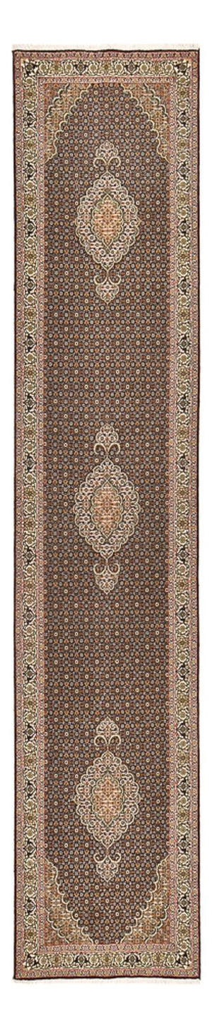 Alfombra de pasillo Alfombra Persa - Tabriz - Real - 390 x 82 cm - beige oscuro