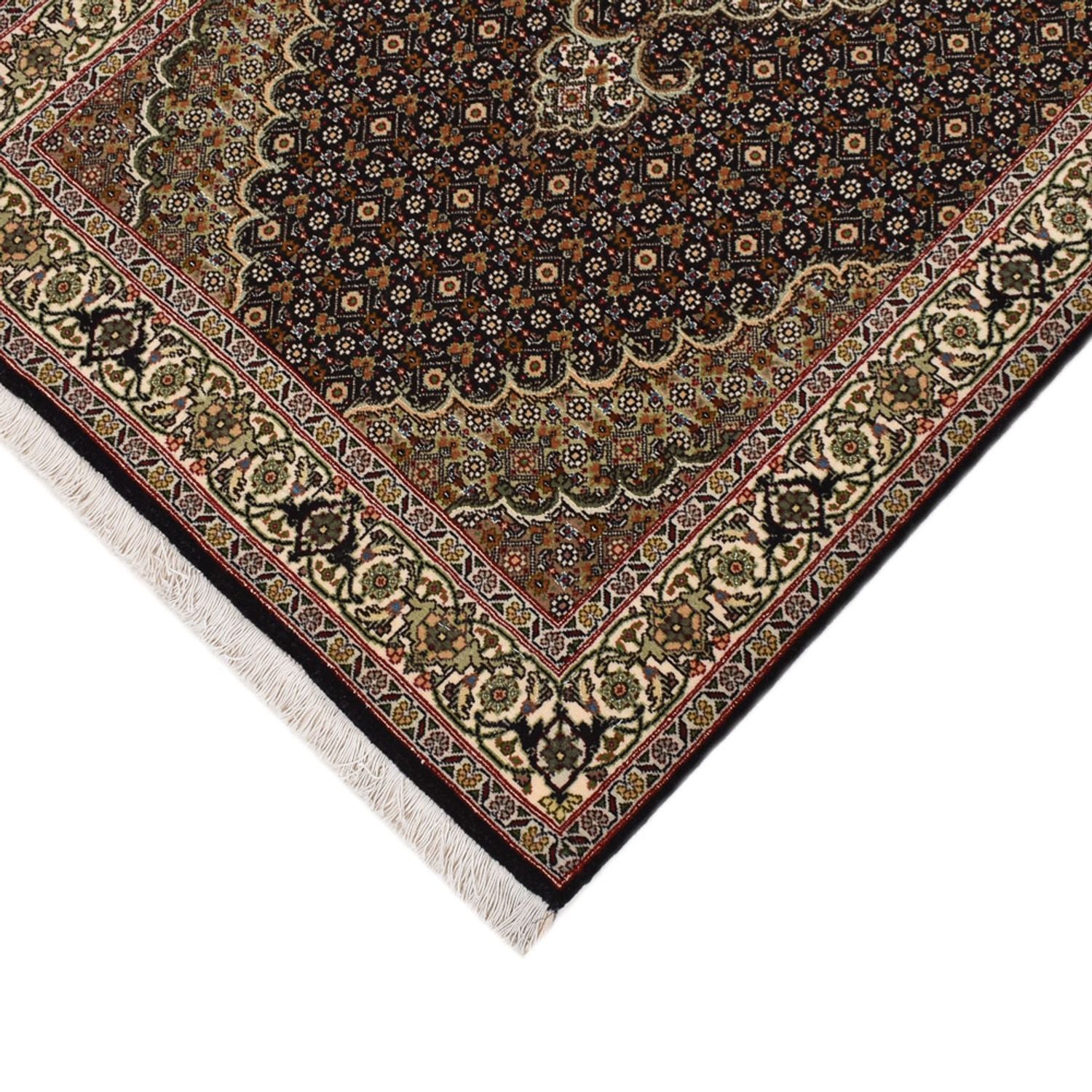 Alfombra de pasillo Alfombra Persa - Tabriz - Real - 393 x 82 cm - beige oscuro