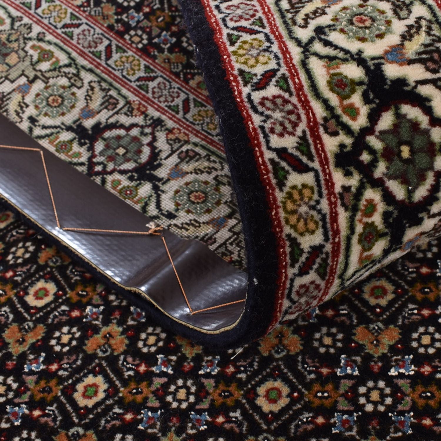 Alfombra de pasillo Alfombra Persa - Tabriz - Real - 393 x 82 cm - beige oscuro