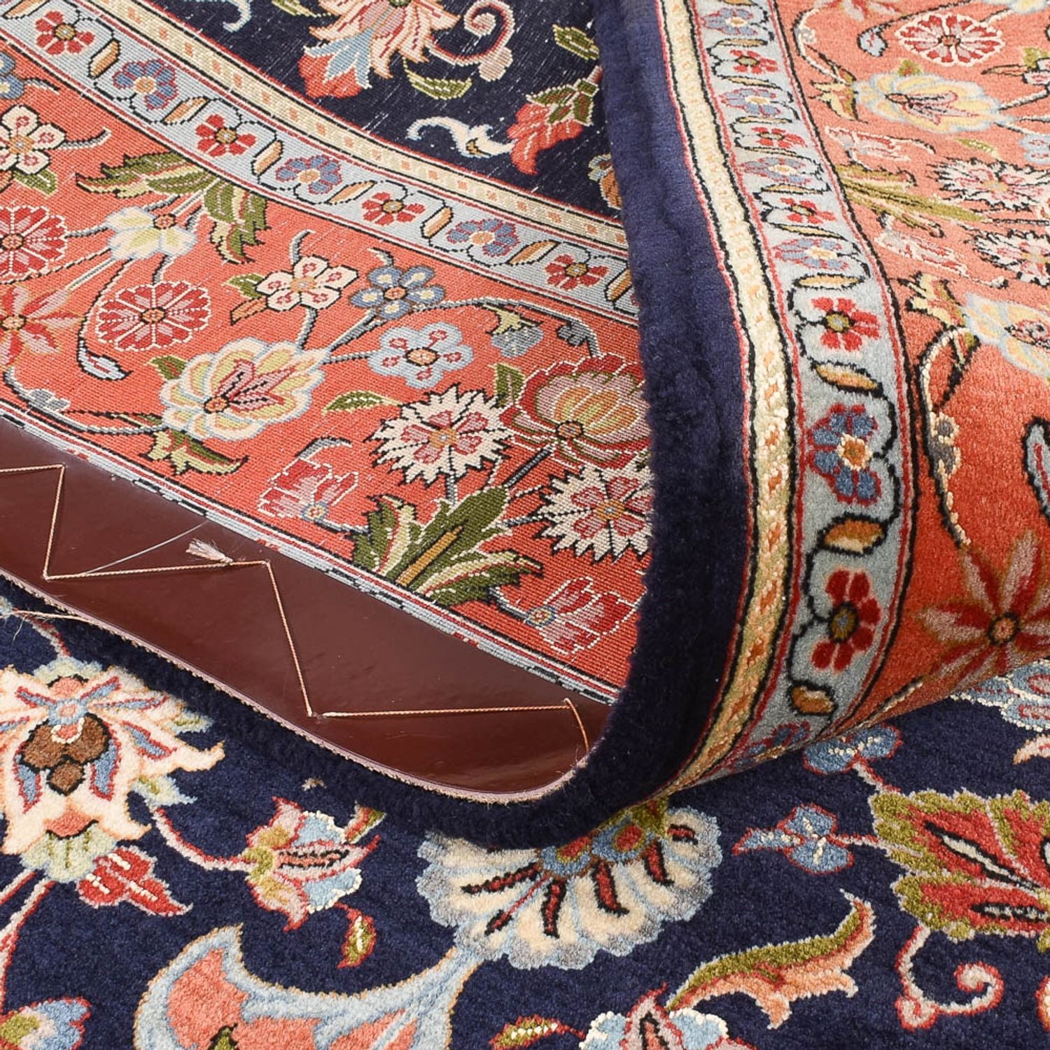 Alfombra Persa - Ghom - Royal - 202 x 141 cm - azul oscuro