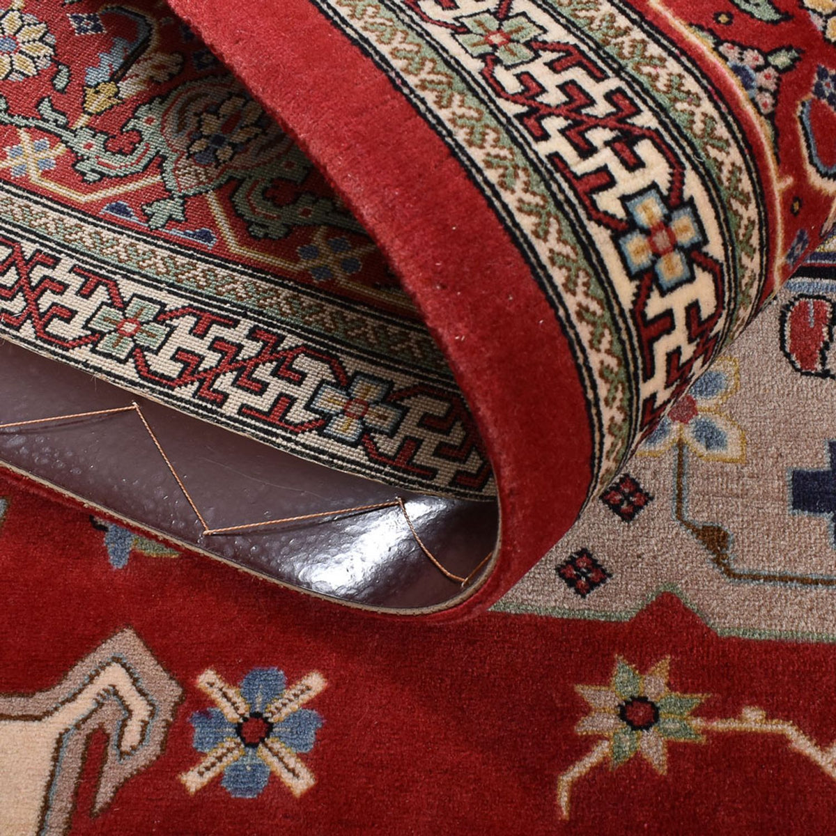 Alfombra Persa - Ghom - Royal - 204 x 132 cm - rojo