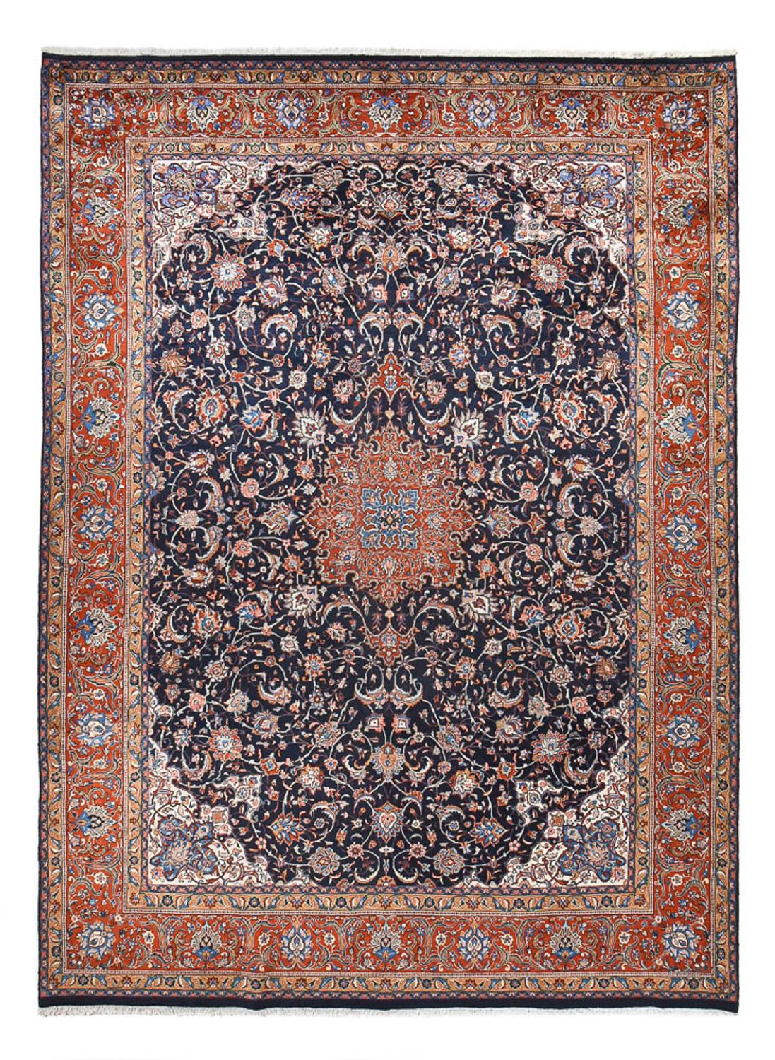 Alfombra persa - Clásica - Real - 402 x 294 cm - azul oscuro