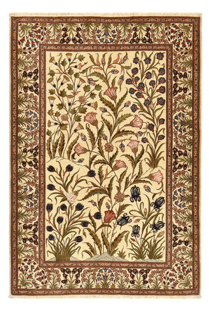 Alfombra Persa - Ghom - Royal - 202 x 136 cm - beige claro