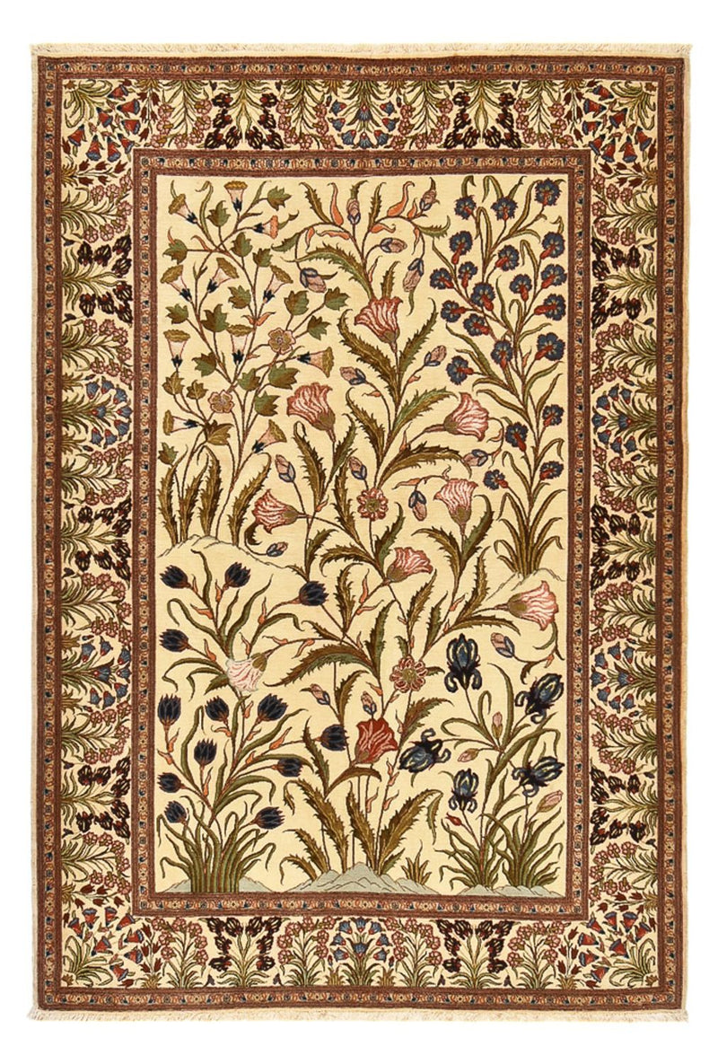 Alfombra Persa - Ghom - Royal - 202 x 136 cm - beige claro