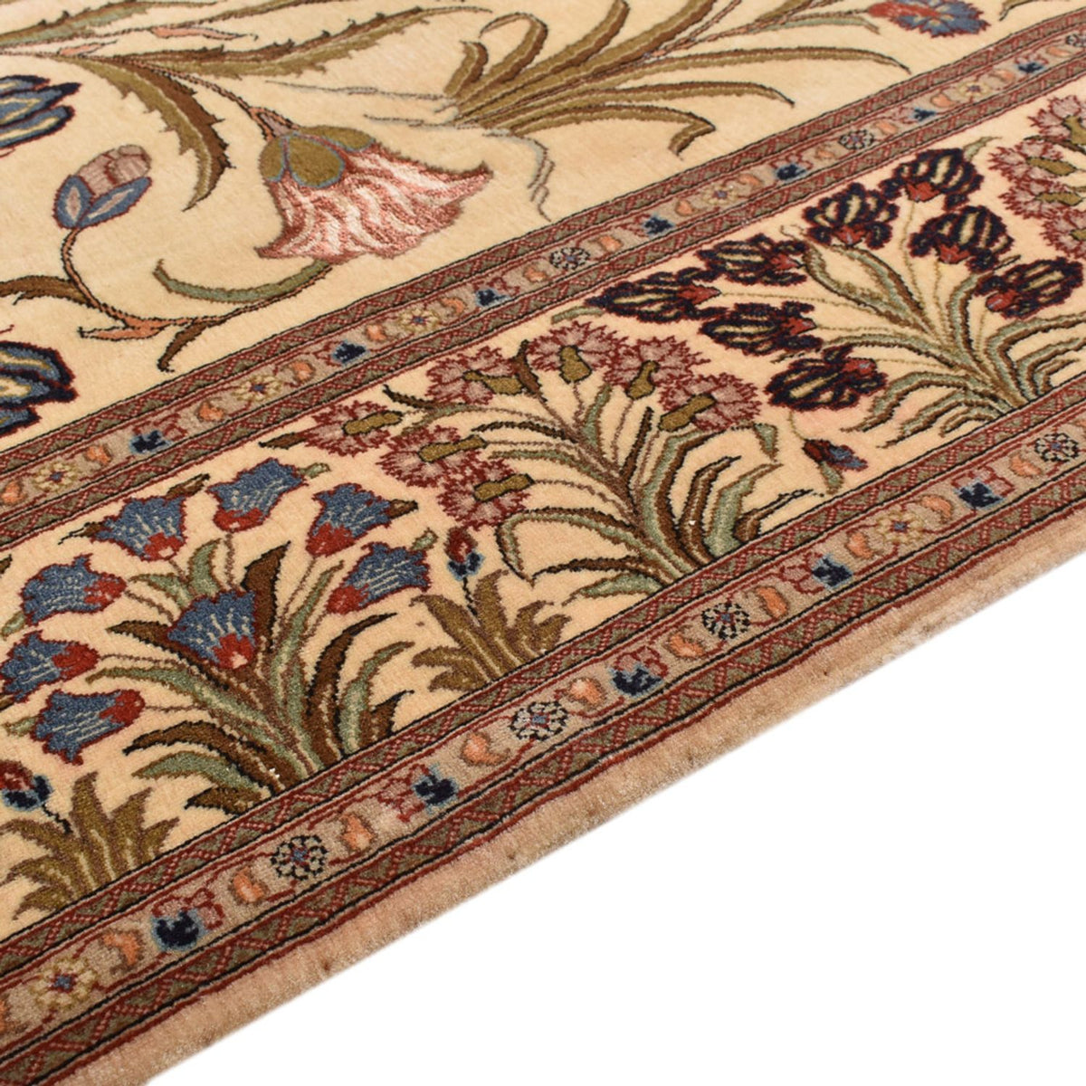 Alfombra Persa - Ghom - Royal - 202 x 136 cm - beige claro