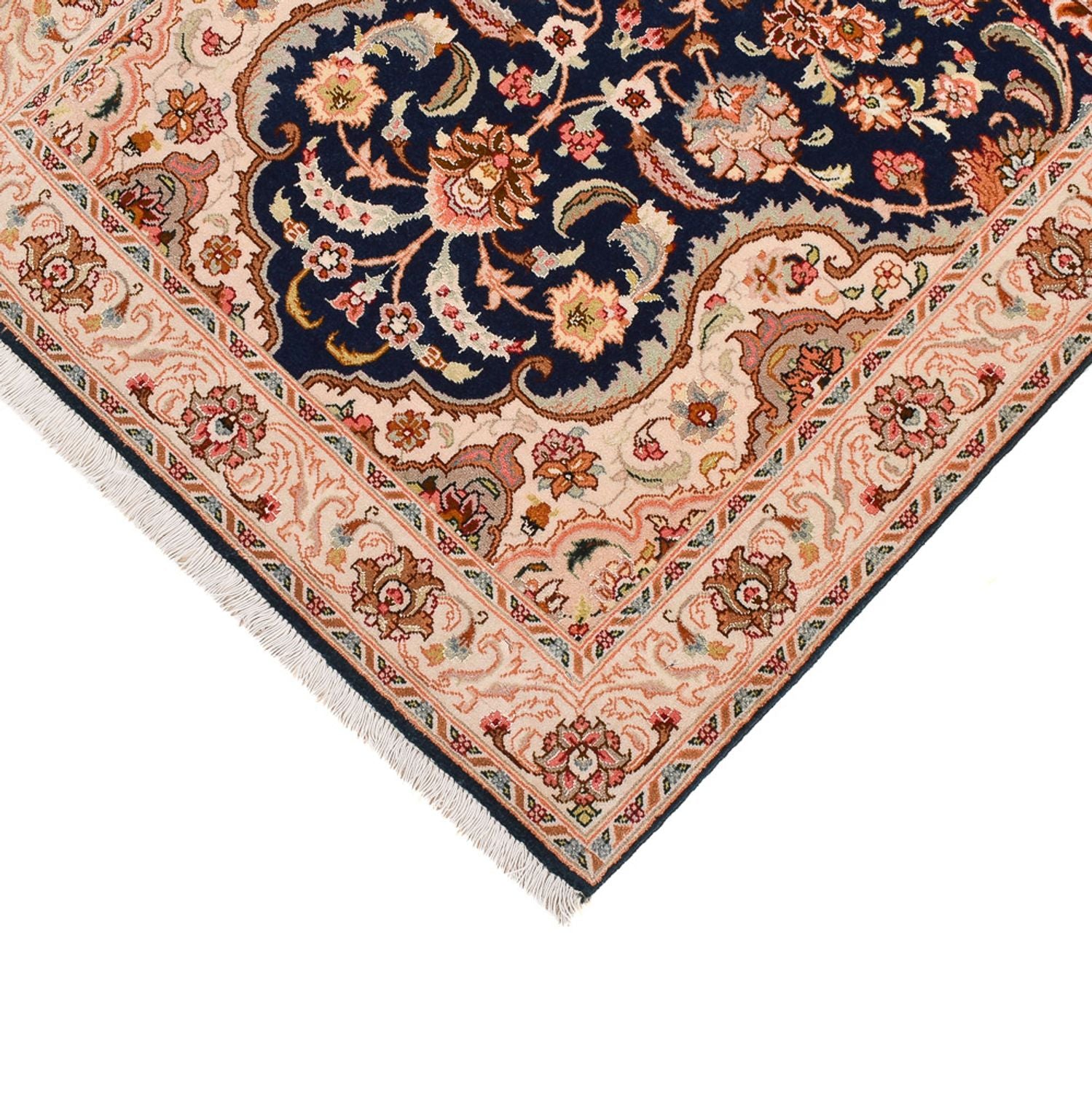 Alfombra de pasillo Alfombra Persa - Tabriz - Real - 310 x 82 cm - azul oscuro