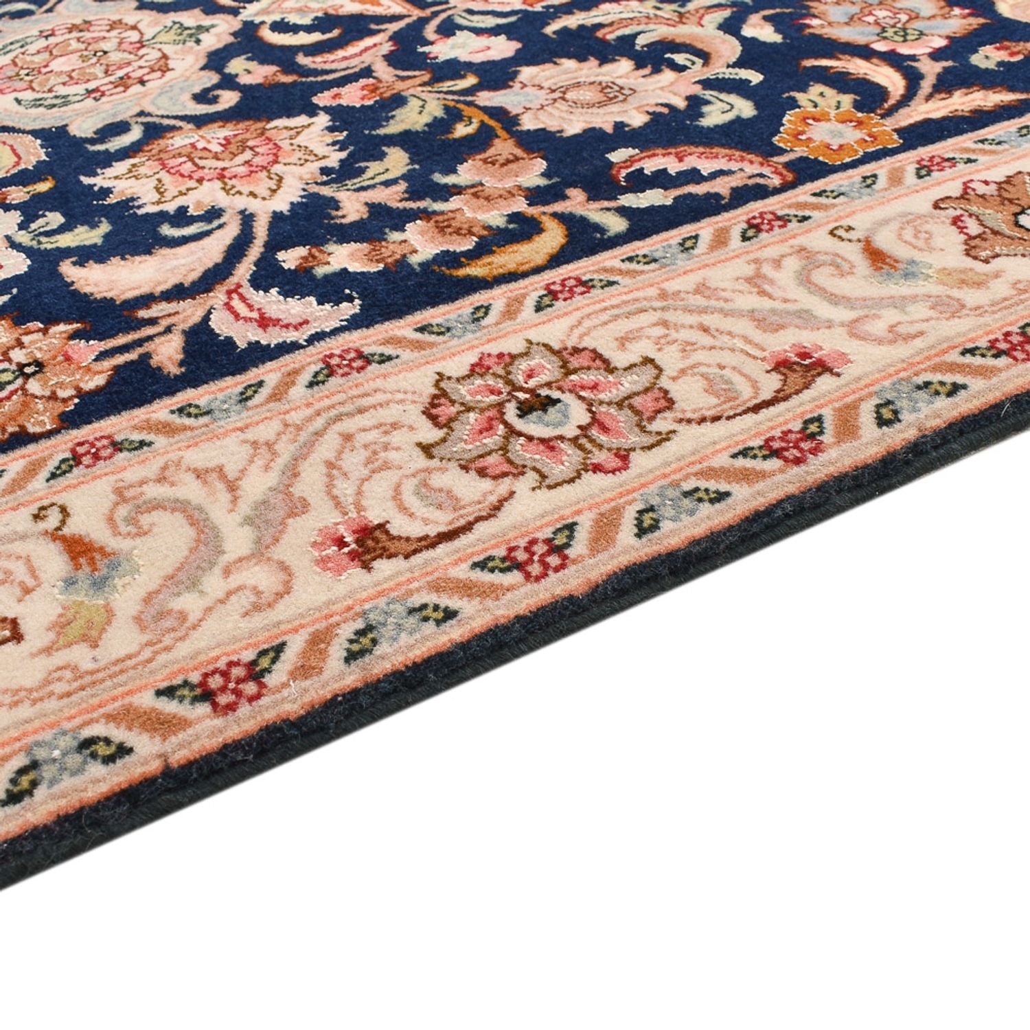 Alfombra de pasillo Alfombra Persa - Tabriz - Real - 310 x 82 cm - azul oscuro