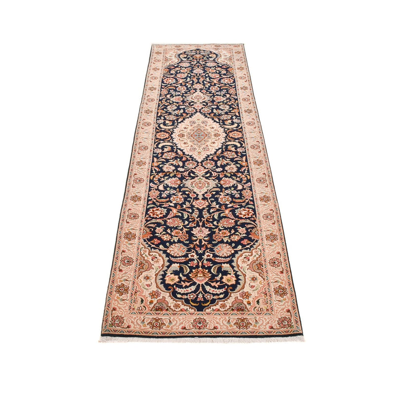Alfombra de pasillo Alfombra Persa - Tabriz - Real - 310 x 82 cm - azul oscuro