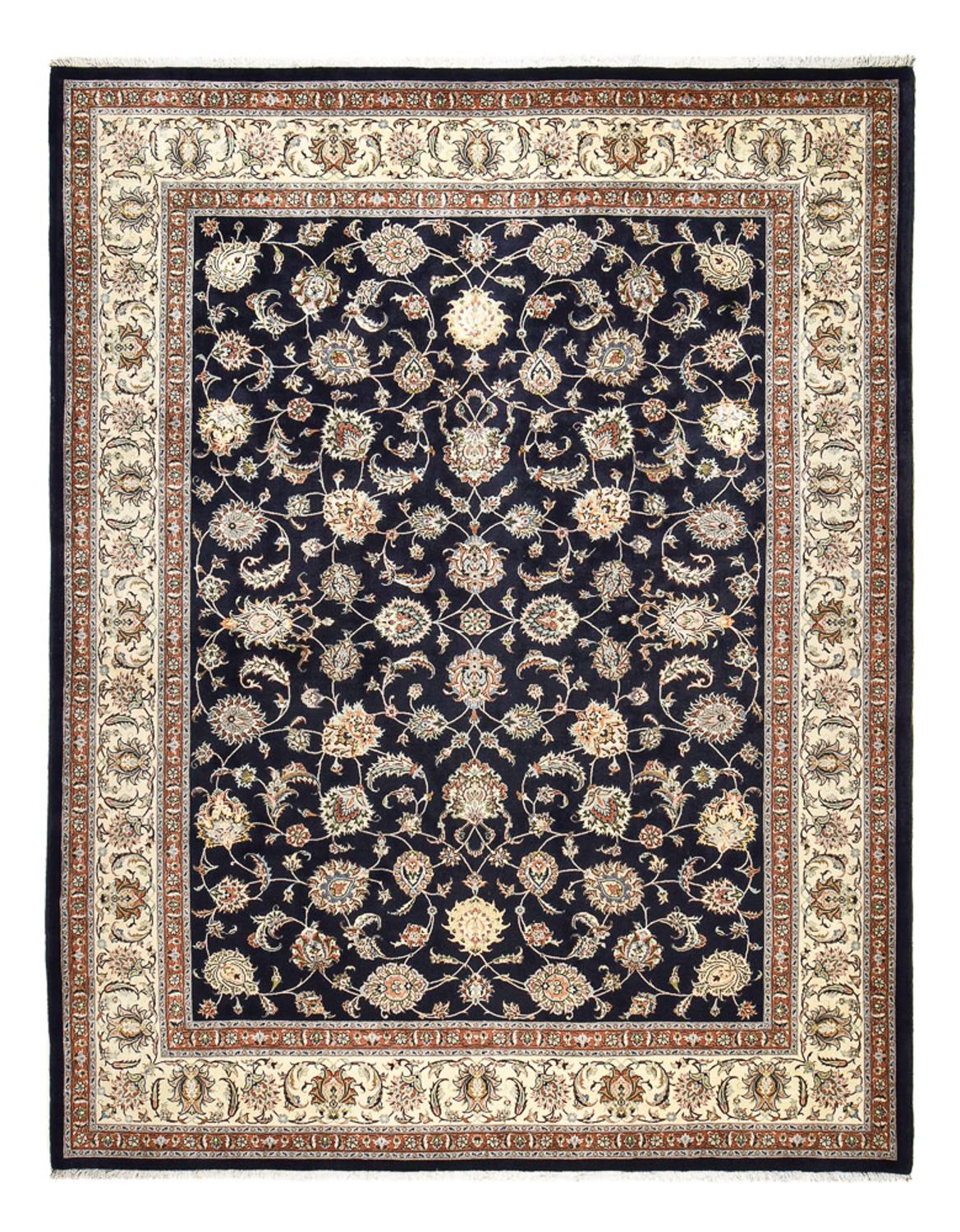 Alfombra persa - Clásica - Real - 391 x 304 cm - azul oscuro