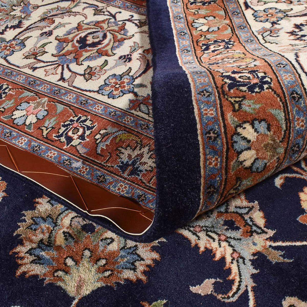 Alfombra persa - Clásica - Real - 390 x 303 cm - azul oscuro