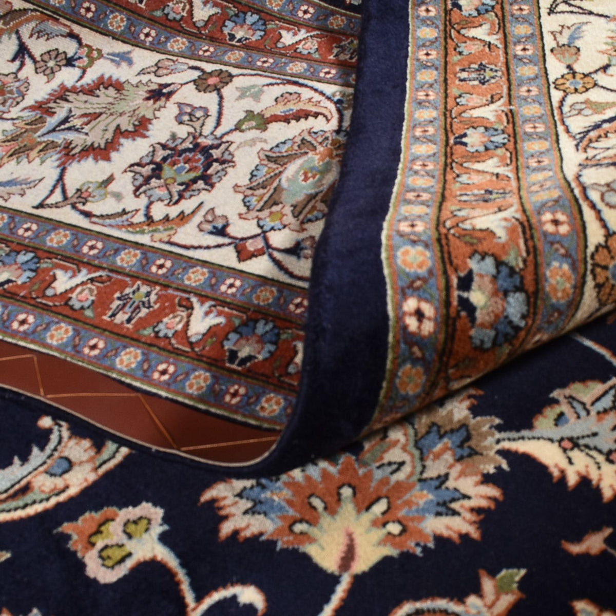 Alfombra persa - Clásica - Real - 385 x 300 cm - azul oscuro