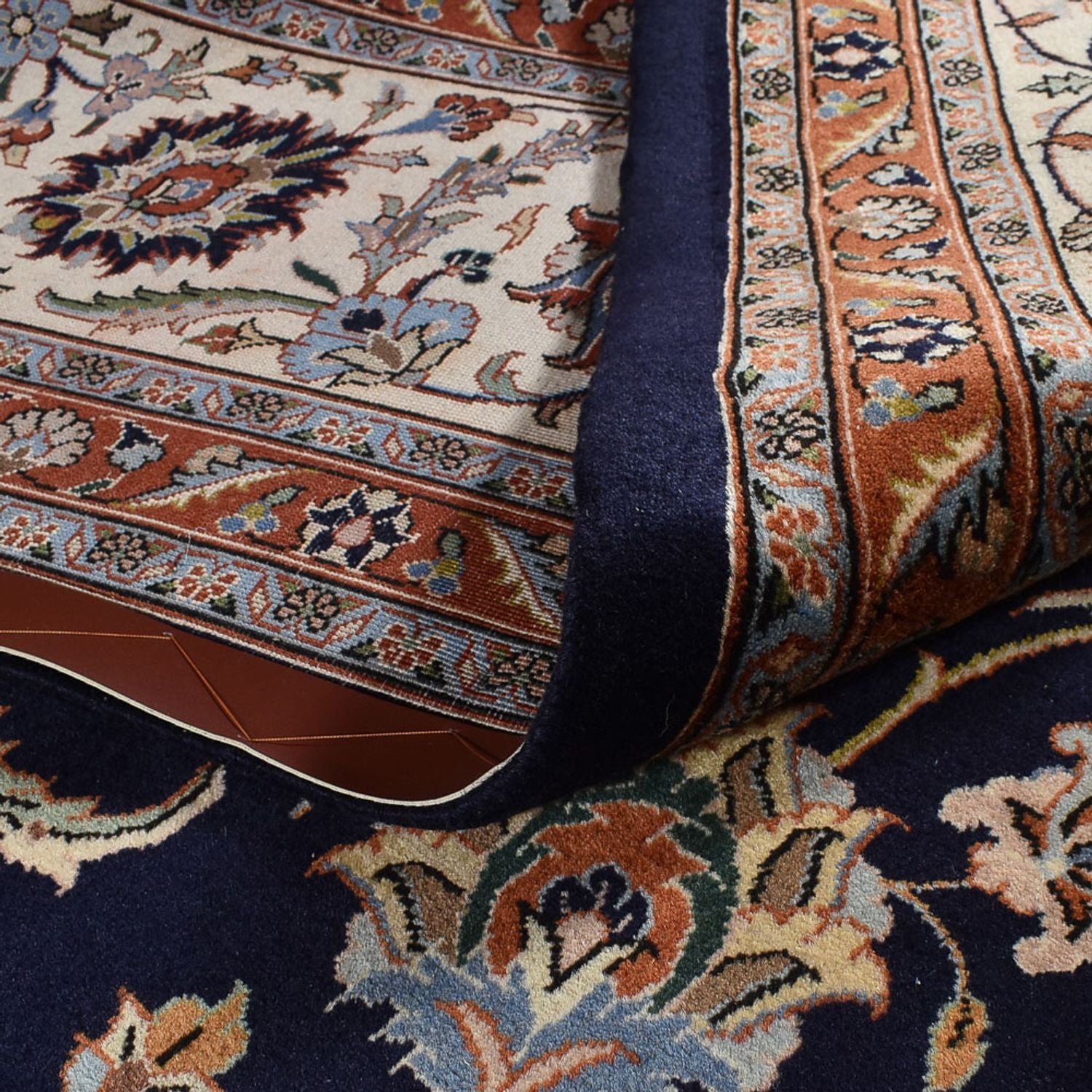 Alfombra persa - Clásica - Real - 397 x 298 cm - azul oscuro