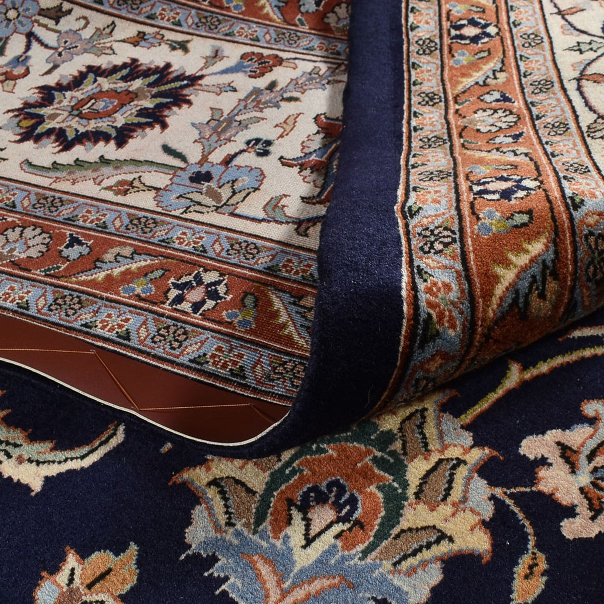 Alfombra persa - Clásica - Real - 397 x 298 cm - azul oscuro