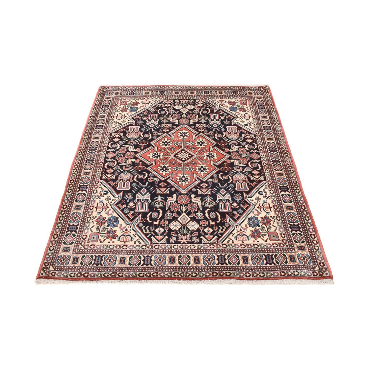 Alfombra Gabbeh - Persa Kashkuli - 192 x 150 cm - azul oscuro