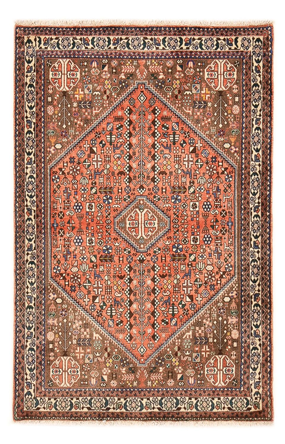 Alfombra persa - Nómada - 150 x 102 cm - rojo claro