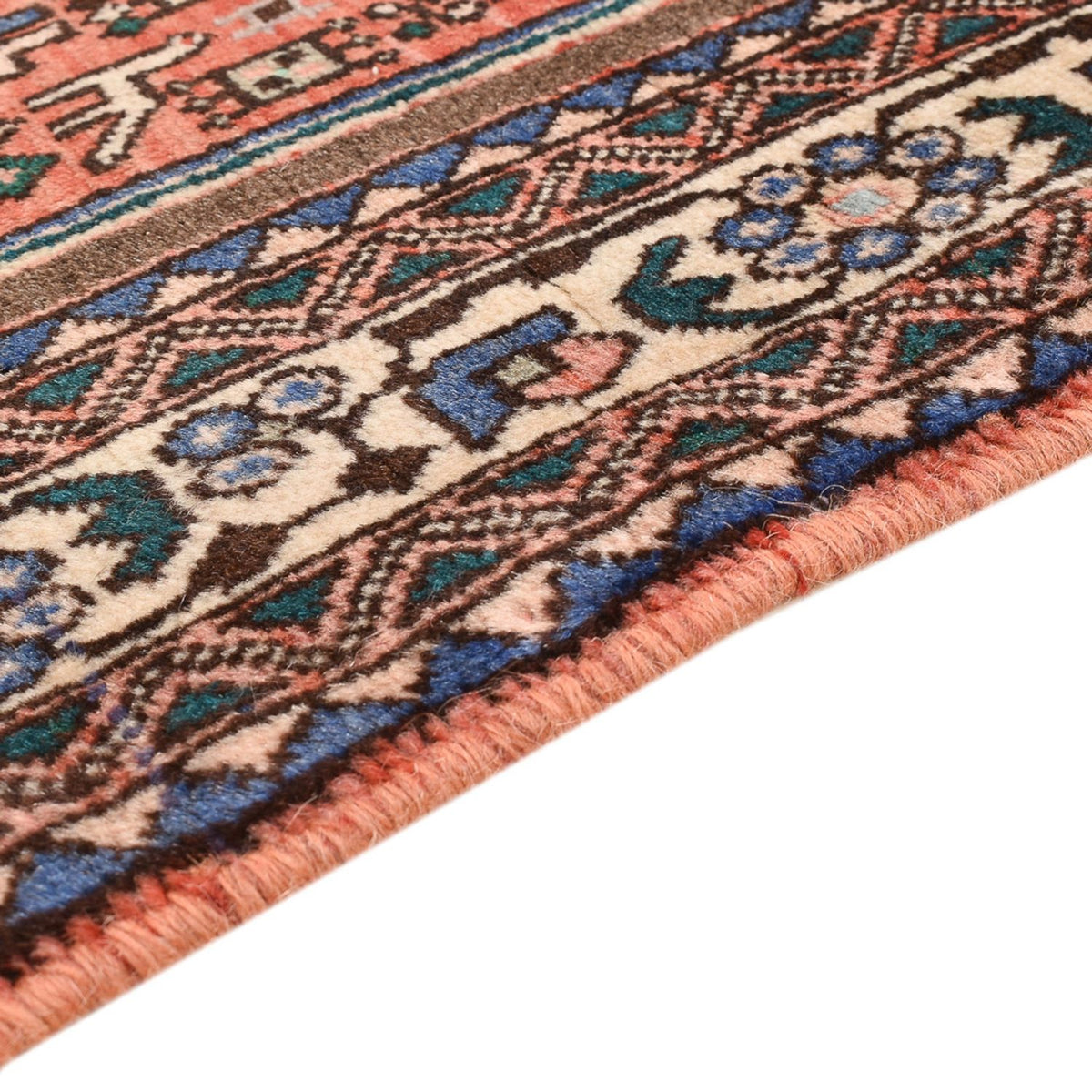Alfombra persa - Nómada - 150 x 102 cm - rojo claro