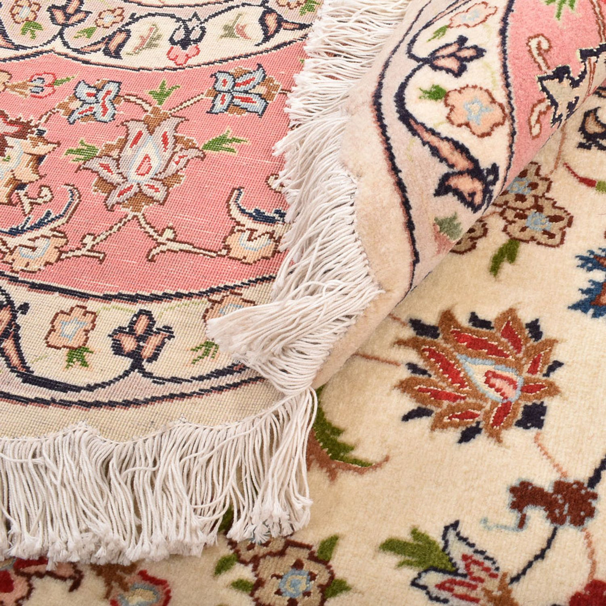 Alfombra Persa - Tabriz - Real redondo  - 200 x 200 cm - crema