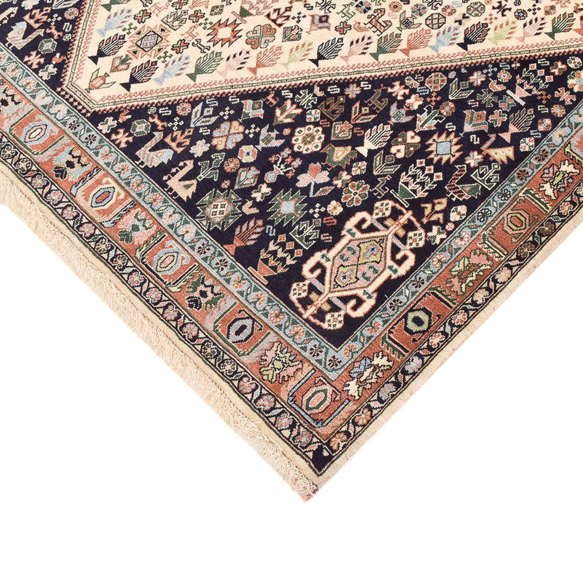 Alfombra Gabbeh - Persa Kashkuli - 209 x 145 cm - azul oscuro