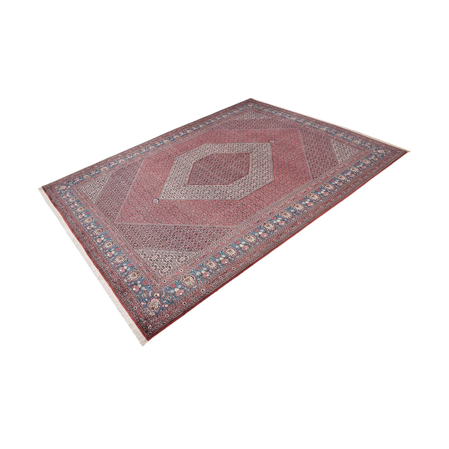 Alfombra persa - Bidjar - 395 x 302 cm - rojo oscuro