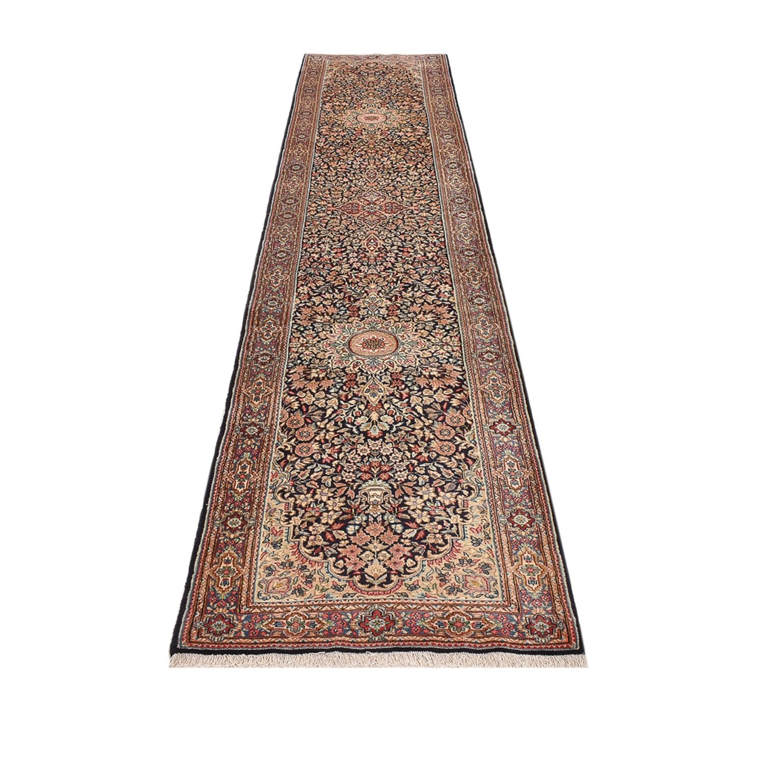 Alfombra de pasillo Alfombra persa - Real - 420 x 83 cm - beige oscuro