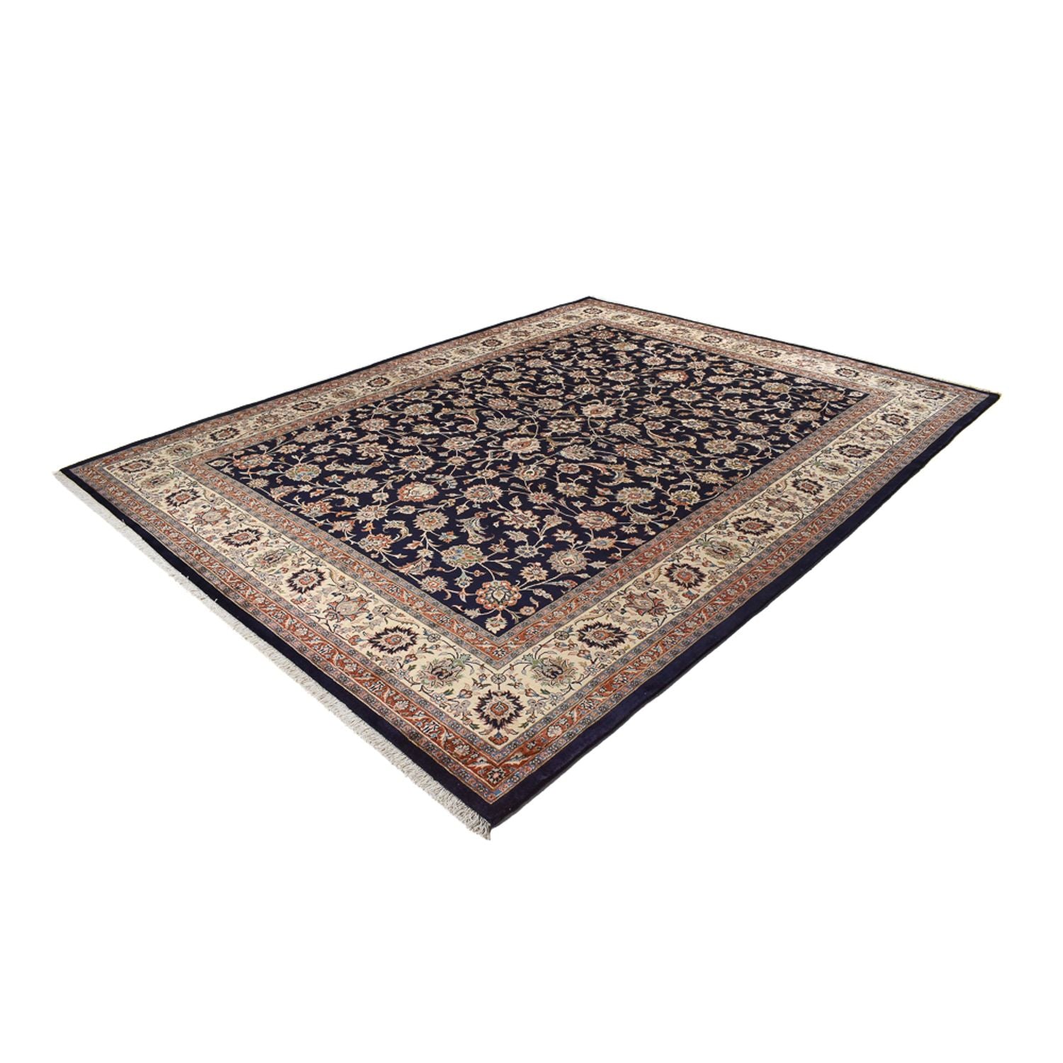 Alfombra persa - Clásica - Real - 390 x 300 cm - azul oscuro
