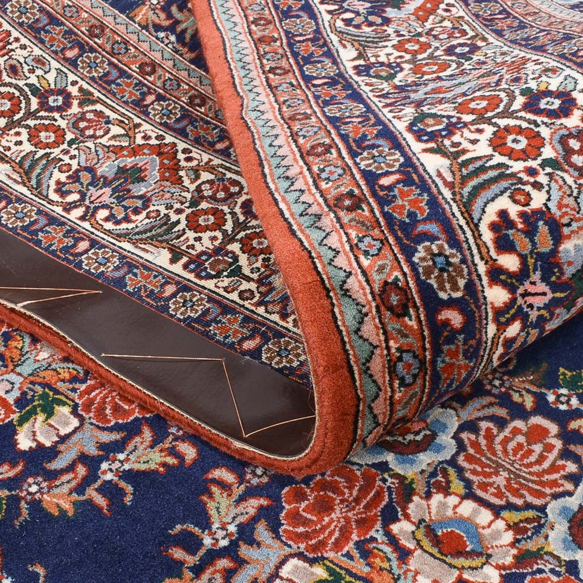 Alfombra persa - Bidjar - 251 x 152 cm - azul oscuro