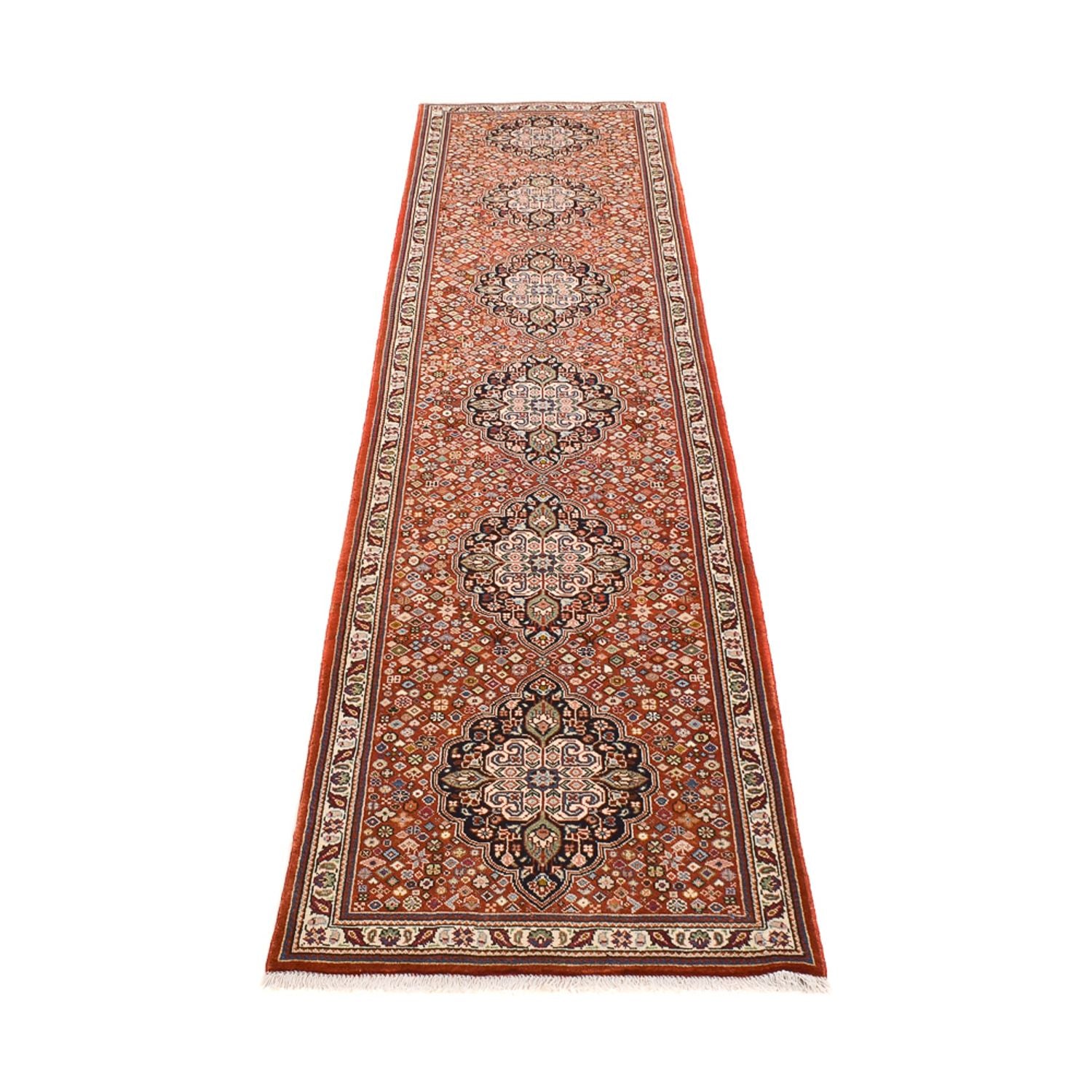 Alfombra de pasillo Alfombra persa - Ghom - 310 x 79 cm - beige oscuro