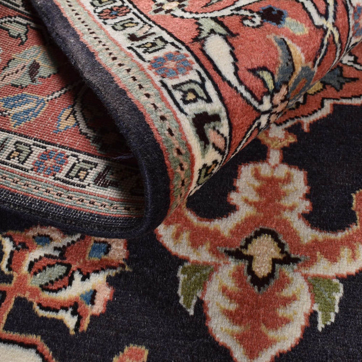 Alfombra persa - Nómada - 196 x 140 cm - azul oscuro