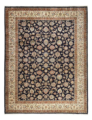 Alfombra persa - Clásica - Real - 390 x 300 cm - azul oscuro
