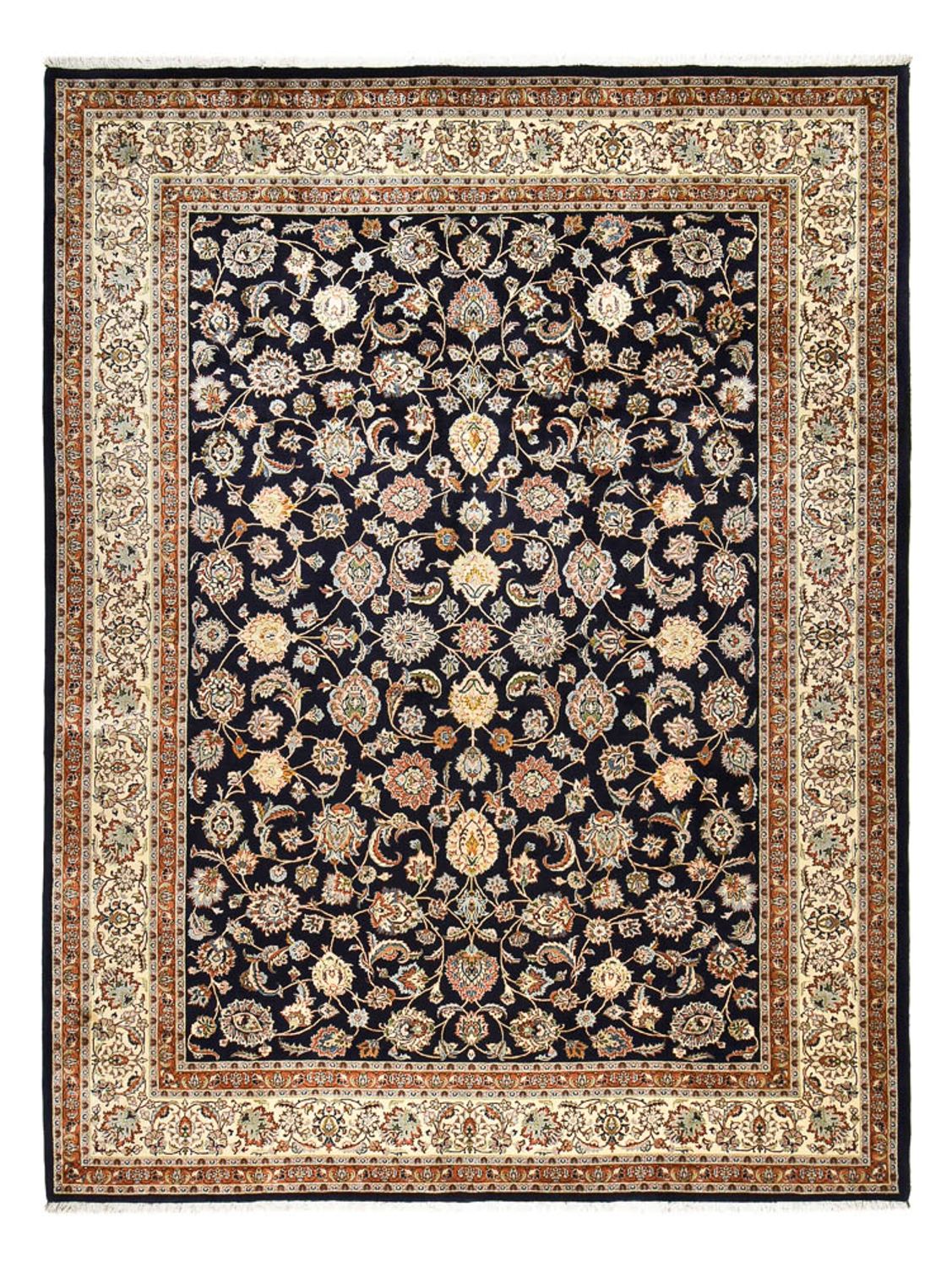 Alfombra persa - Clásica - Real - 390 x 298 cm - azul oscuro