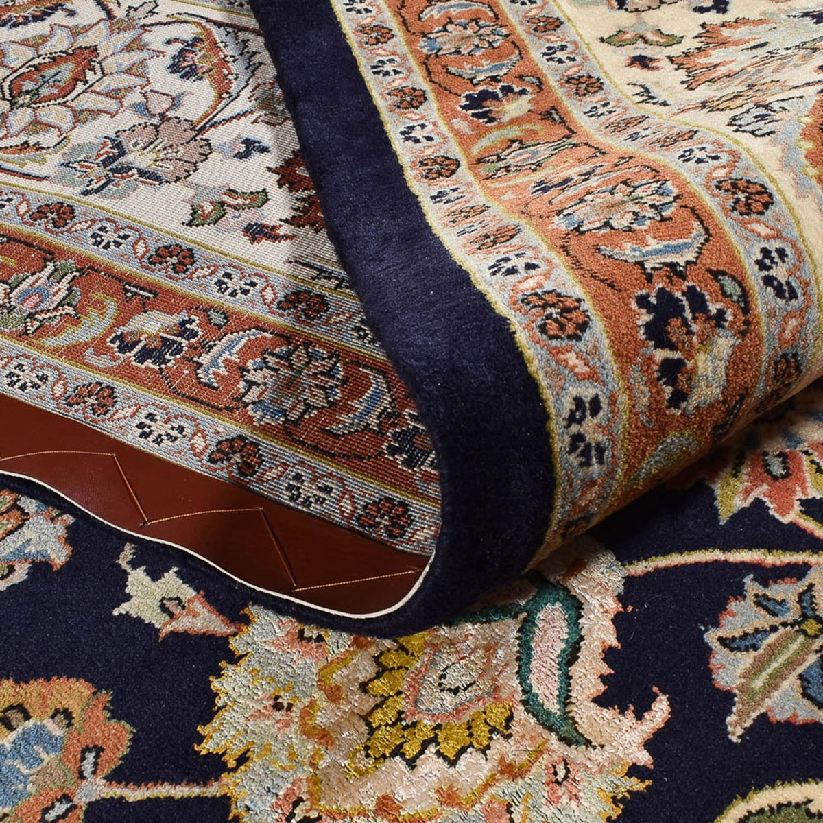 Alfombra persa - Clásica - Real - 390 x 298 cm - azul oscuro