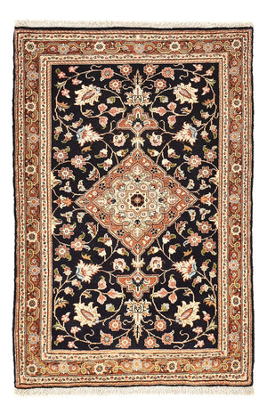 Alfombra persa - Ghom - 105 x 70 cm - azul oscuro