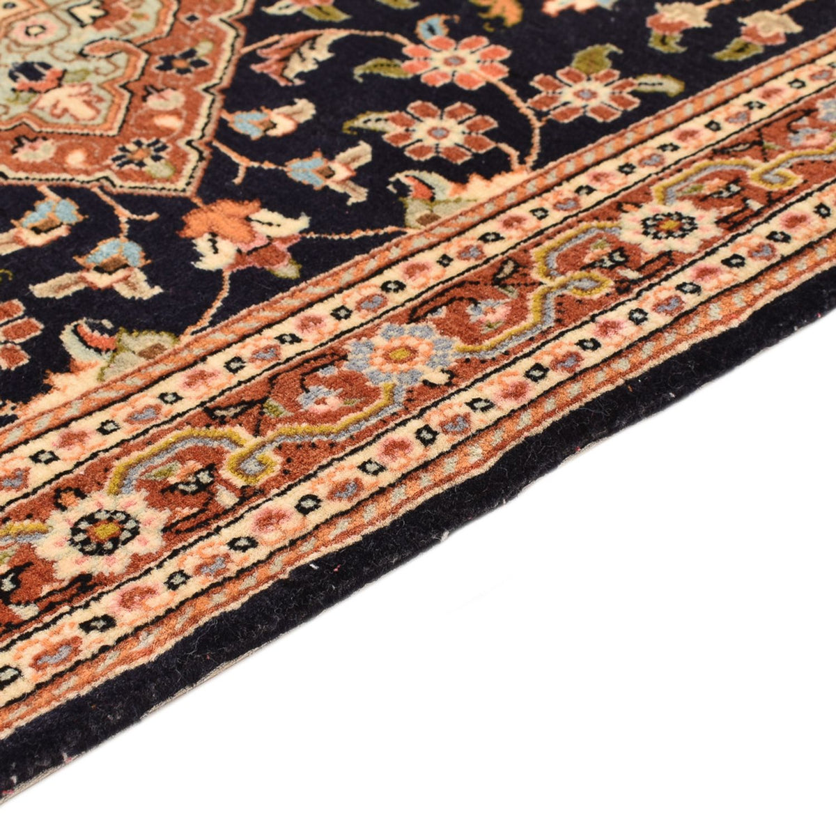 Qom Alfombra 70x105cm - Alfombra persa - azul oscuro