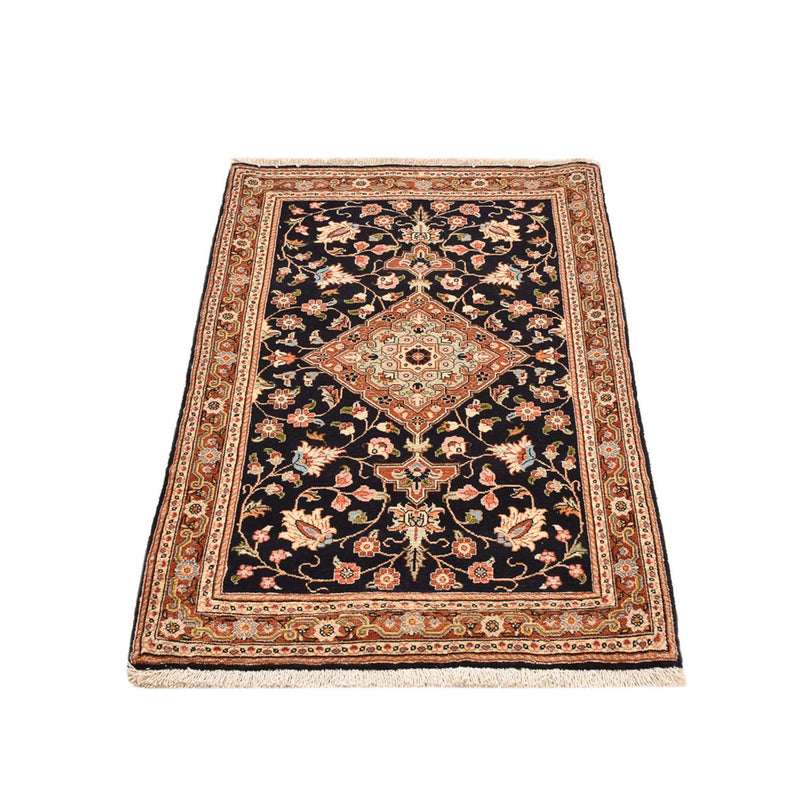 Alfombra persa - Ghom - 105 x 70 cm - azul oscuro