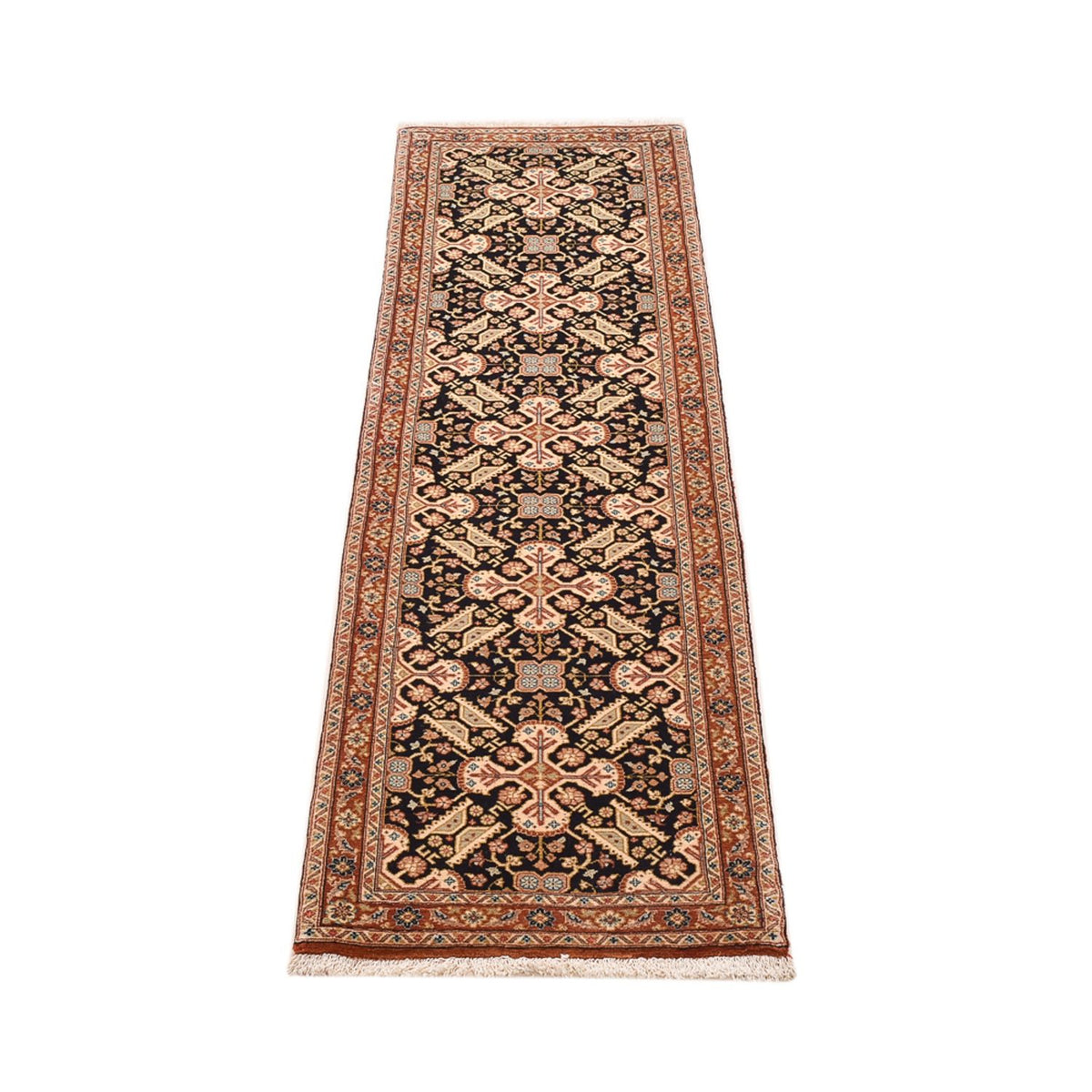 Alfombra de pasillo Alfombra Persa - Ghom - Royal - 197 x 51 cm - beige oscuro