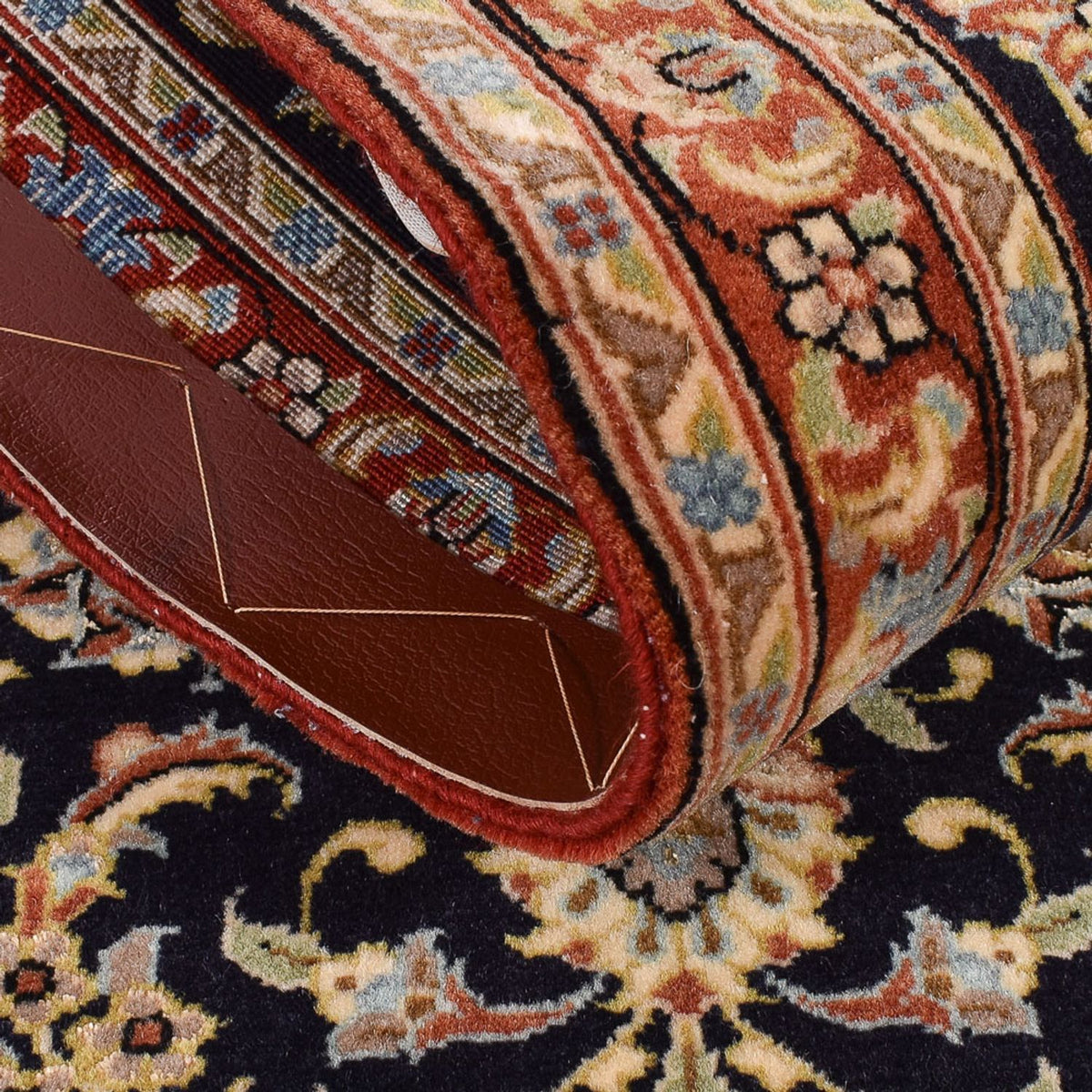 Alfombra de pasillo Alfombra Persa - Ghom - Royal - 200 x 50 cm - beige oscuro