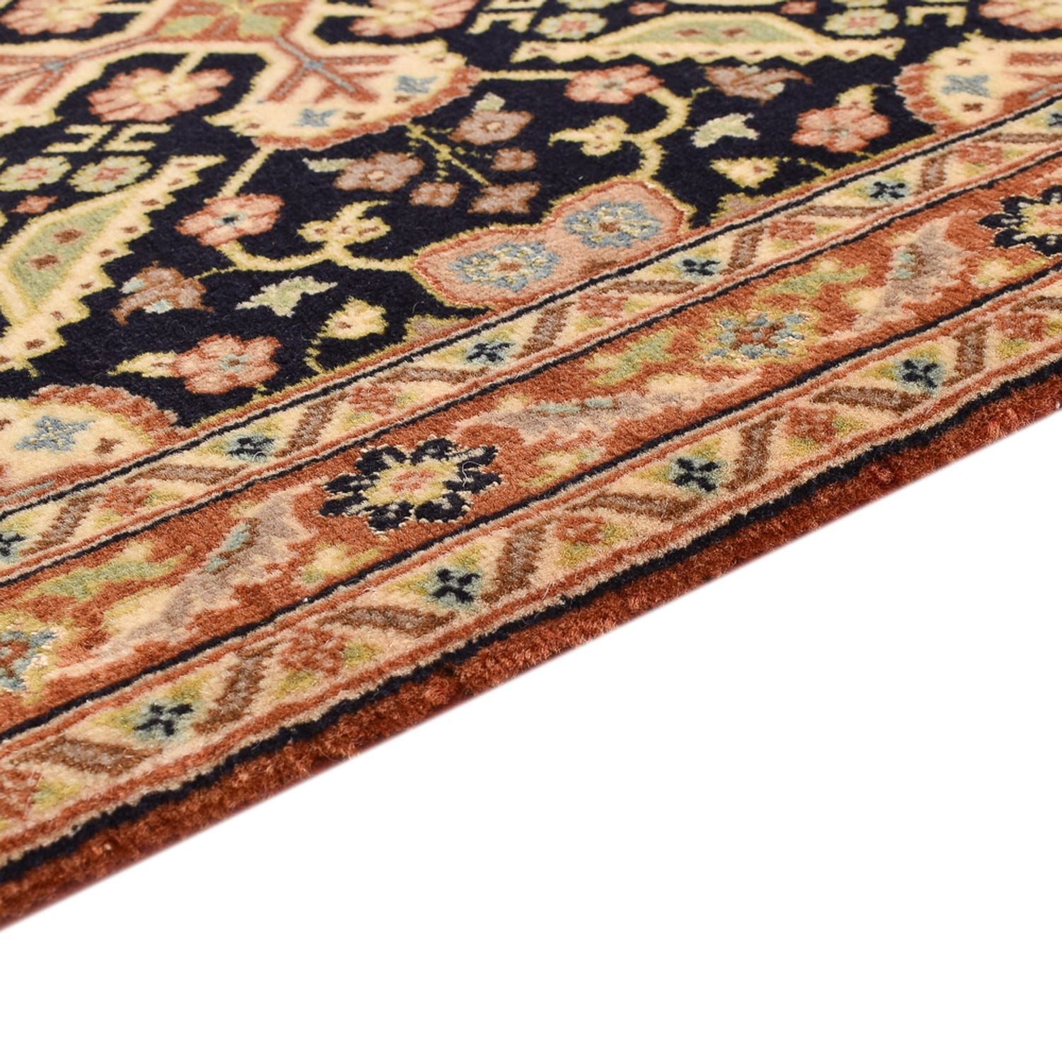 Alfombra de pasillo Alfombra Persa - Ghom - Royal - 205 x 50 cm - beige oscuro