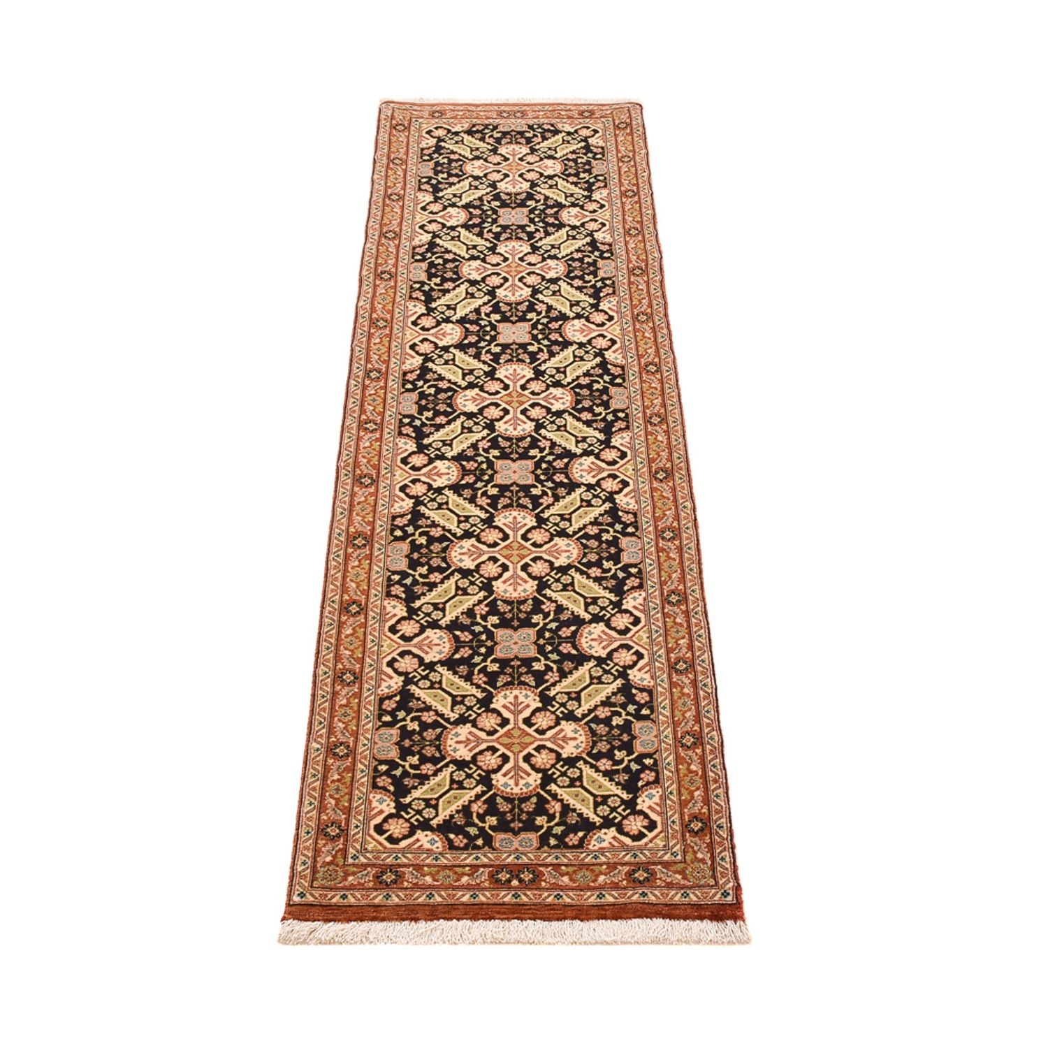 Alfombra de pasillo Alfombra Persa - Ghom - Royal - 205 x 50 cm - beige oscuro