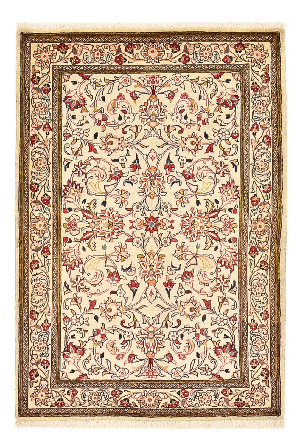 Alfombra persa - Ghom - 156 x 106 cm - crema