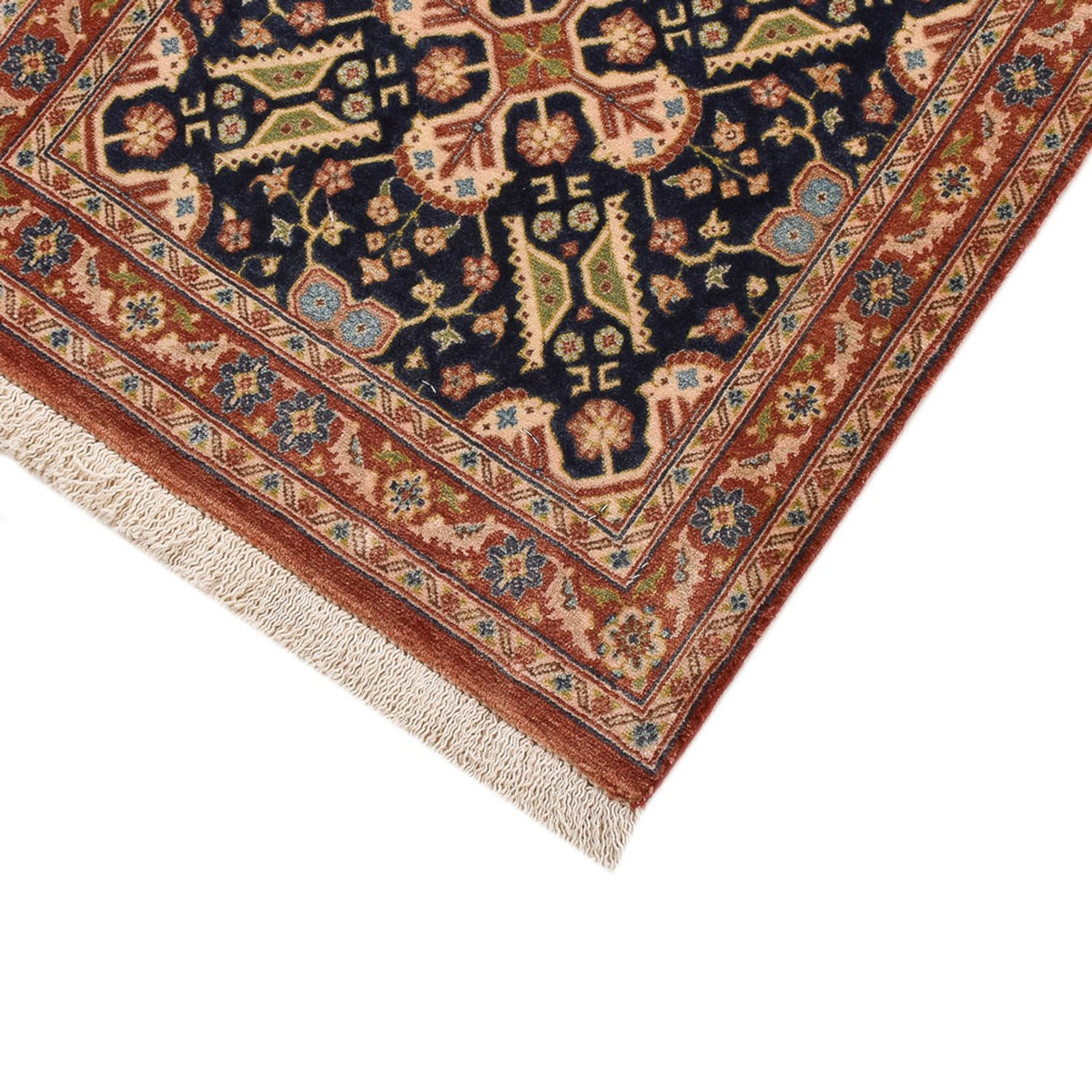 Alfombra de pasillo Alfombra Persa - Ghom - Royal - 200 x 51 cm - beige oscuro